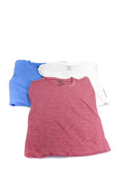 Vince Faconnable Mens Crew Neck Tee Shirts Blue Red Cotton Size 2XL Lot 3