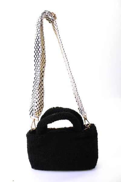 Urban Expressions Womens Double Handle Small Teddy Tote Handbag Black
