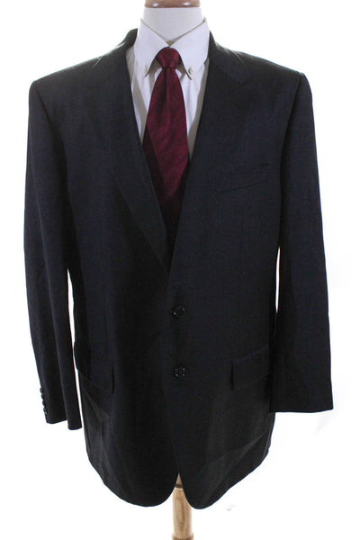 Collection Corneliani Mens Two Button Blazer Jacket Black Size EUR 56 Long