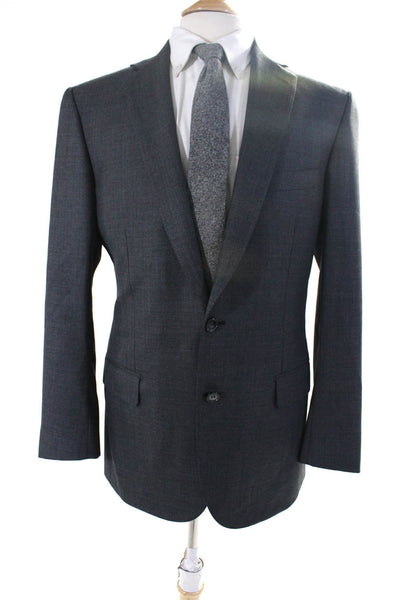 Brioni Mens Wool Notched Lapel Double Vented Two Button Blazer Gray Size 42 R
