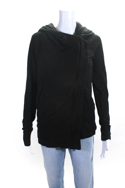 Helmut Lang Womens Darted Zipped Hooded Long Sleeve Jacket Black Size S