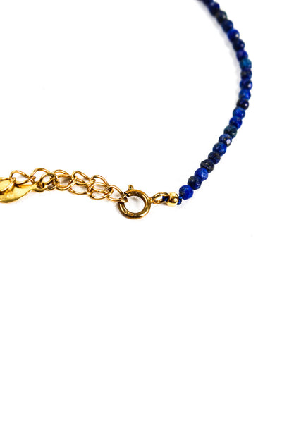 Felix Z Womens Sterling Silver Gold Plated Lapis Lazuli Pendant Necklace 14.5"