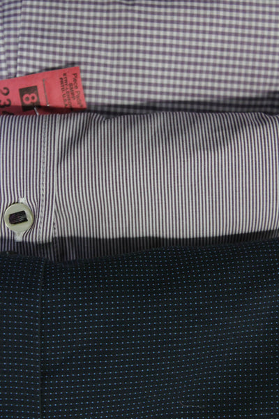 Boss Hugo Boss Men's Long Sleeves Button Down Shirt Purple Stripe Size XL Lot 3