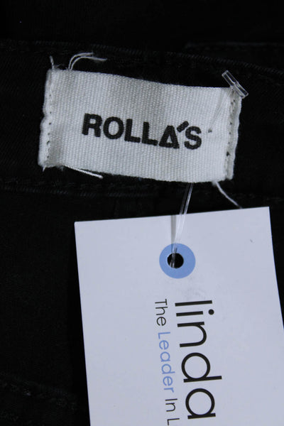 Rollas Women's Five Pockets Button Closure Bootcut Pant Black Size 25