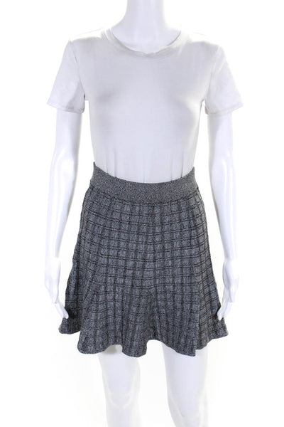 ALC Women's Flared Plaid Stretch A-line Skirt Gray Size S