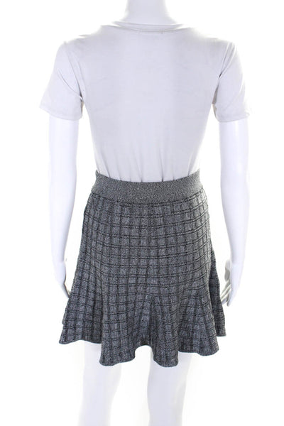 ALC Women's Flared Plaid Stretch A-line Skirt Gray Size S