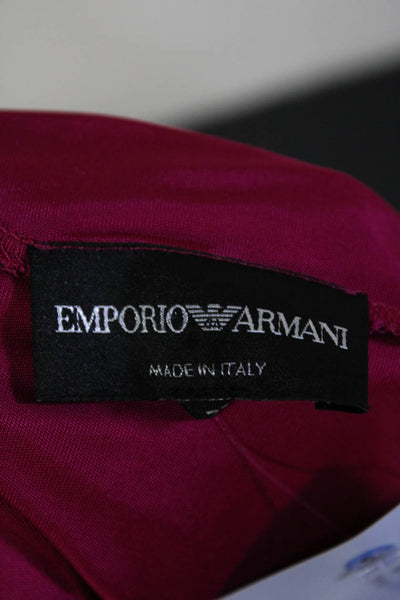 Emporio Armani Women's Sleeveless V-Neck Stretch Blouse Pink Size 38