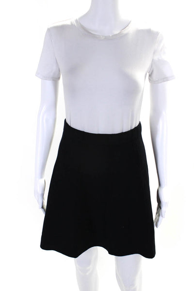 Zara Womens Dark Navy Textured Knee Length A-line Skirt Size S lot 2
