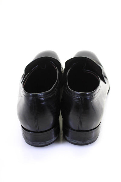 Salvatore Ferragamo Men's Leather Slip On Loafers Black Size 7.5