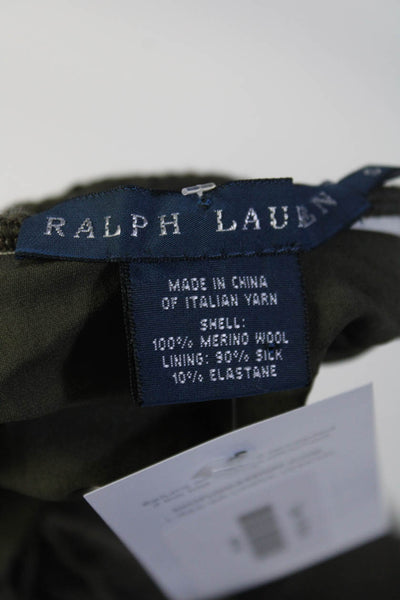 Ralph Lauren Blue Label Womens Pointelle Knit Drop Waist Skirt Dark Green Small