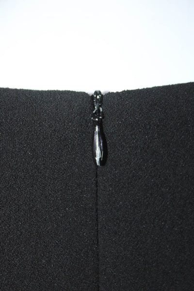 Marisa Minicucci Womens Velvet Cuff Long Sleeve Crepe Sheath Dress Black Size 6