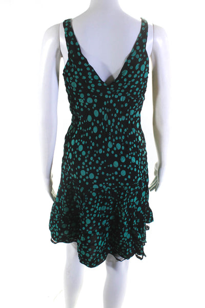 ULF Andersson Women's V-Neck Sleeveless Tiered Mini Dress Polka Dot Size M