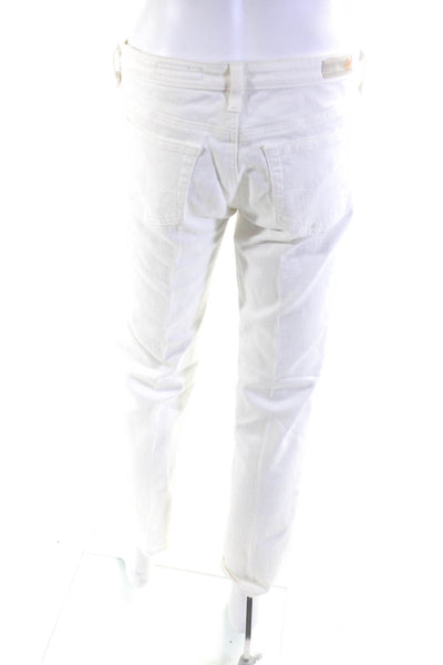 AG Women's Midrise Five Pockets Skinny Denim Pant White Size 29