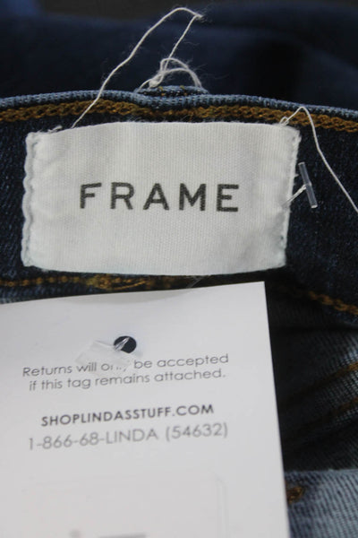 Frame Womens 'Le High Straight' Slim Fit Dark Wash Denim Jeans Blue Size 26