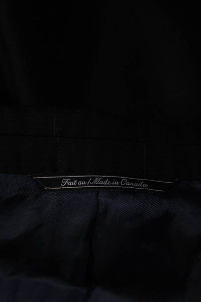 Jack Victor Mens Plaid Two Button Verona Blazer Black Wool Size 48 Regular