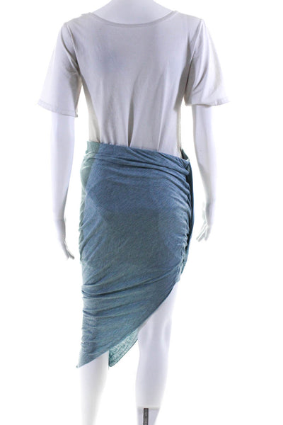 Helmut Lang Womens Jersey Knit Ruffled Unlined Midi Tulip Skirt Blue Size M