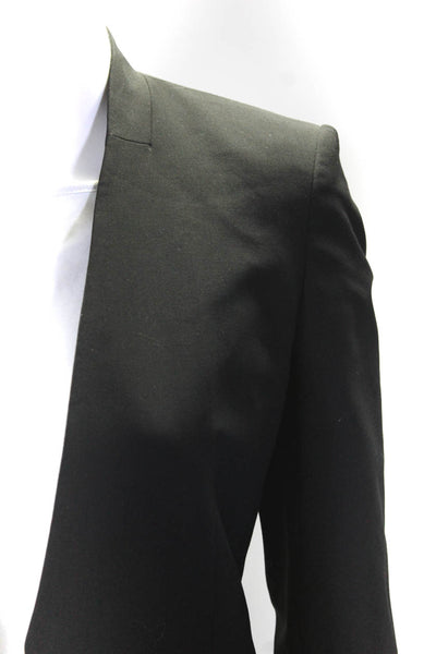 Theory Womens Wool V-Neck Long Sleeve Open Front Blazer Jacket Black Size 0