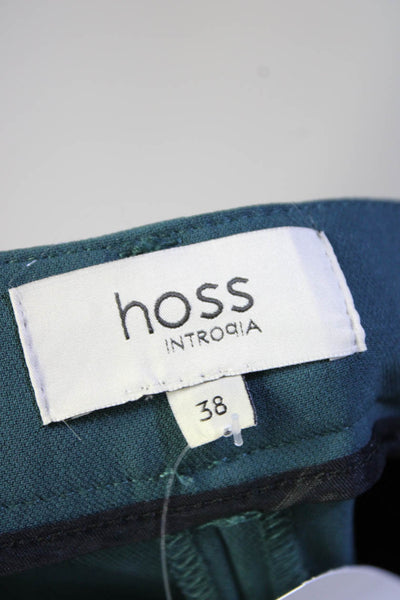 Hoss Intropia Womens Flat Front Straight Hook & Eye Dress Pants Green Size EUR38
