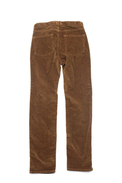 Crewcuts Boys Cotton Corduroy 5 Pocket Button Closure Skinny Pants Brown Size 12