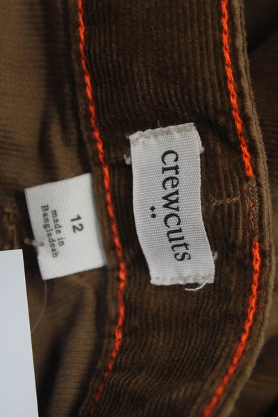 Crewcuts Boys Cotton Corduroy 5 Pocket Button Closure Skinny Pants Brown Size 12