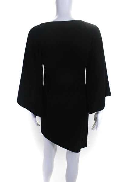 Abi Ferrin Womens Asymmetrical Sweater Dress Black Size Extra Small