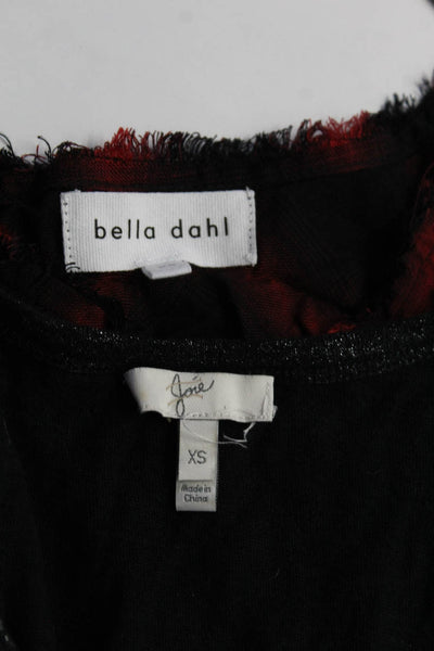 Bella Dahl Joie Womens Tank Top Tee Shirt Red Black Size Extra Small Lot 2