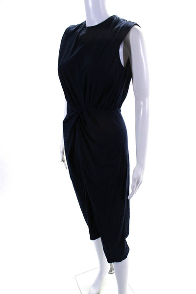 Derek Lam 10 Crosby Women's Sleeveless Knot Slit T-shirt Dress Blue Size XS