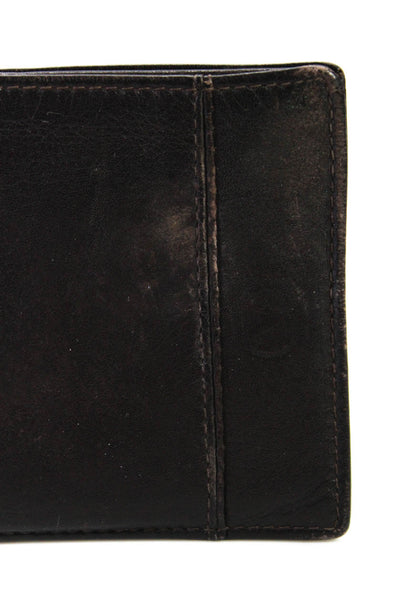 Valentino Garavani Grained Leather Vertical Bifold Card Wallet Dark Brown 9in