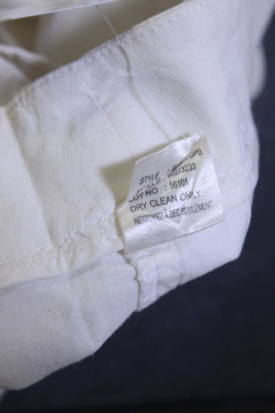 Theory Womens Linen Blend Cropped Sugar CPB Pants White Size 4