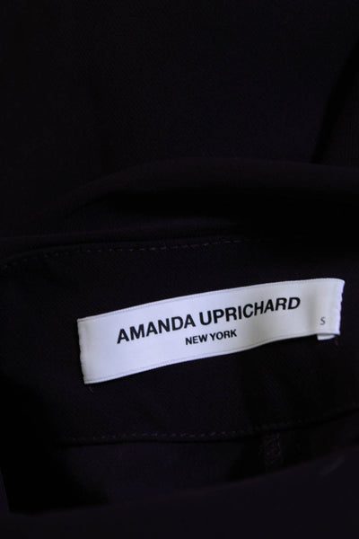 Amanda Uprichard Womens Long Sleeves Key Hole Neck Blouse Purple Size Small