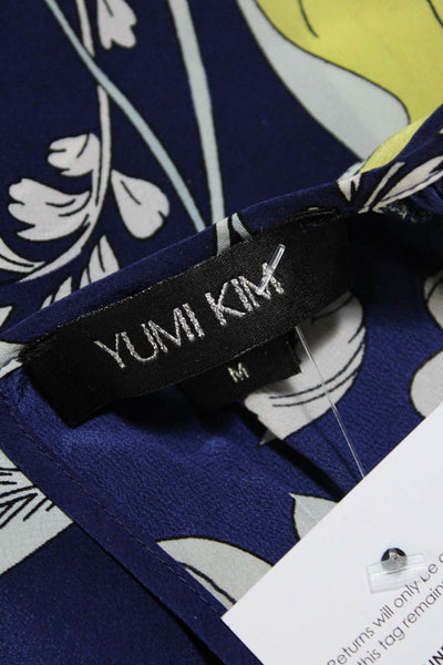 Yumi Kim Women's V-Neck Long Sleeves Floral Silk Blouse Size M