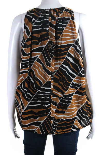 Trina Turk  Women's Round Neck Sleeveless Abstract Print Blouse Size M