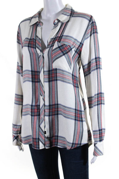 Rails Women's Collar Long Sleeves Button Up Plaid Shirt Size XS