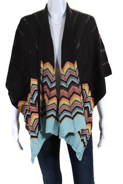 Missoni For Target Womens Wool Chevron Print Cardigan Sweater Brown Size OS