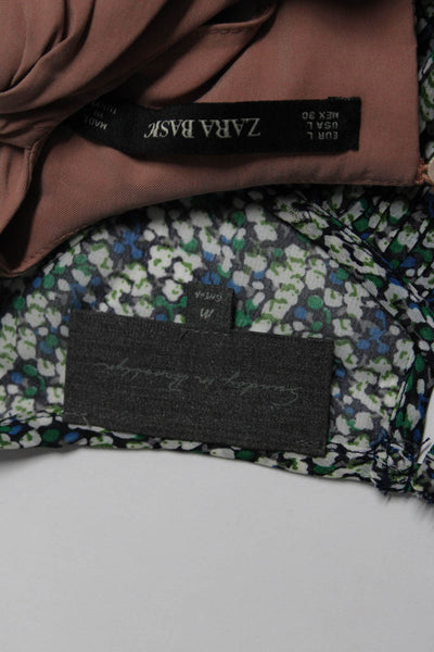 Zara Women's Round Neck Long Sleeves Embellish Blouse Mauve Size L Lot 2
