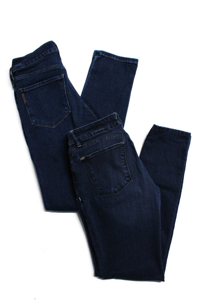 Paige DL 1961 Womens Cotton Dark Wash Button Skinny Jeans Blue Size 27 28 Lot 2