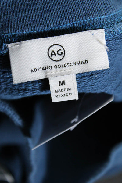 AG Adriano Goldschmied Womens Asymmetrical Puff Sleeve Sweatshirt Blue Size M