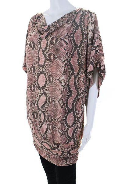 Michael Michael Kors Women's Round Neck Dolman Sleeves Snake Print Blouse Size M