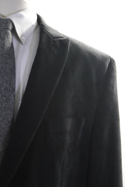Calvin Klein Men's Collar Long Sleeves Two Button Line Jacket Black Size 43