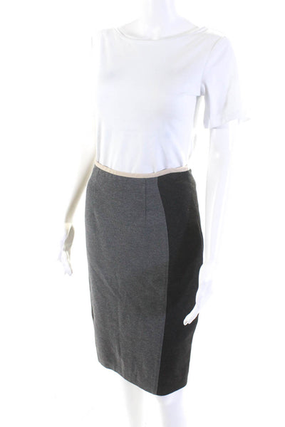 BASLER Women's Lined Colorblock Pencil Skirt Gray Size 36