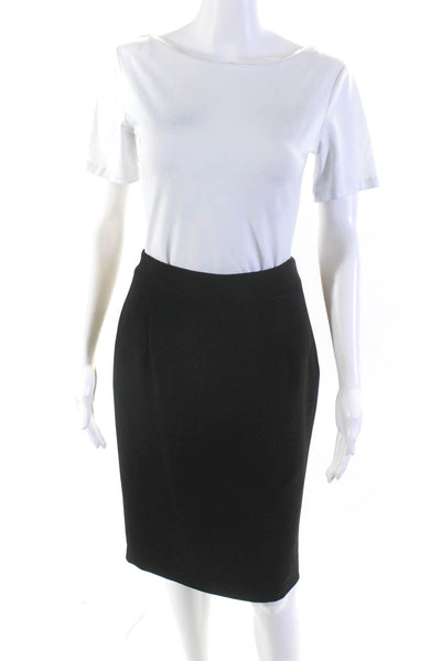 CH Carolina Herrera Women's Lined Knee Length Pencil Skirt Black Size 4