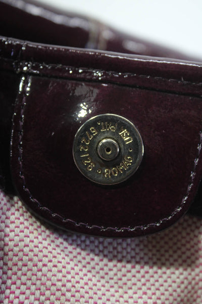 Dooney & Bourke Women's Patent Leather Drawstring Shoulder Bag Burgundy Size M