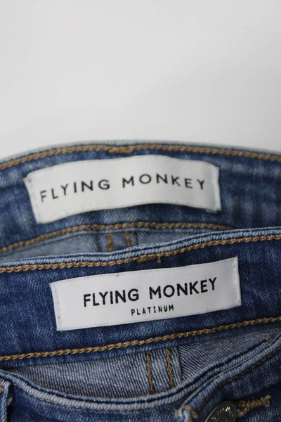 Flying Monkey Womens Cotton Denim Two-Toned Mini Skirt Blue Size 30 29 Lot 2