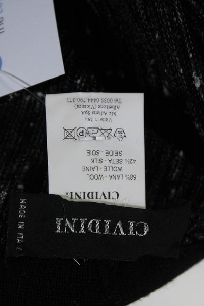CIVIDINI Womens Elastic Waist Ribbed Knit A Line Flare Skirt Black Size Small