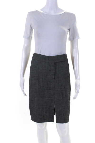 The Wrights Womens Star Check Knee Length Pencil Skirt Black White Size 4