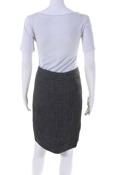 The Wrights Womens Star Check Knee Length Pencil Skirt Black White Size 4