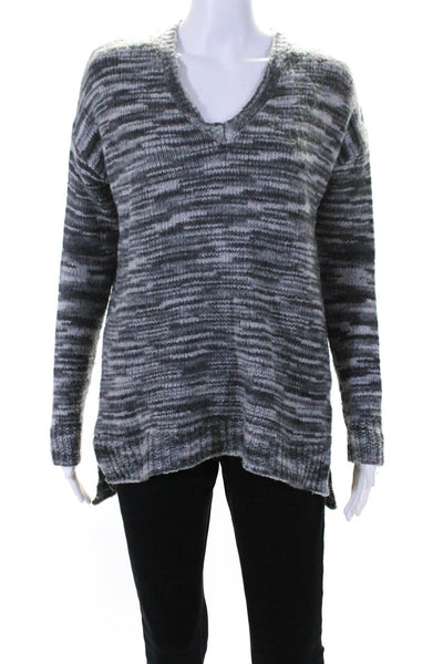 Vince Women's V-Neck Long Sleeves Pullover Sweater Gray Size XS