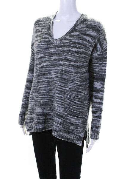 Vince Women's V-Neck Long Sleeves Pullover Sweater Gray Size XS