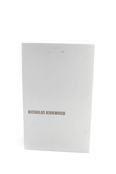 Nicholas Kirkwood Womens Stiletto Pointed Toe Snakeskin Pumps White Black 40.5