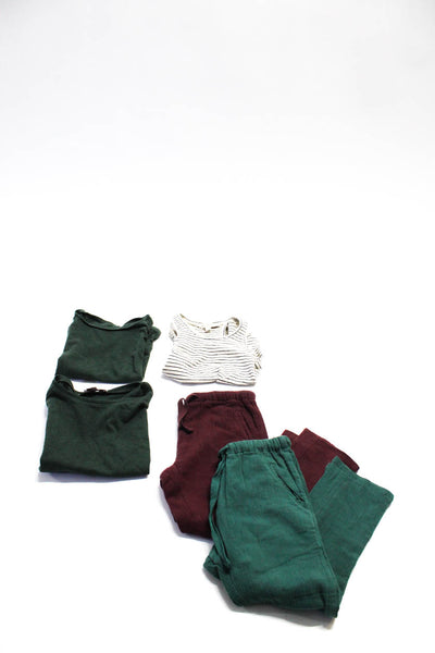 Caramel Girls Cotton Striped Short Sleeve Tops Pants Green Size 3 6 Lot 5